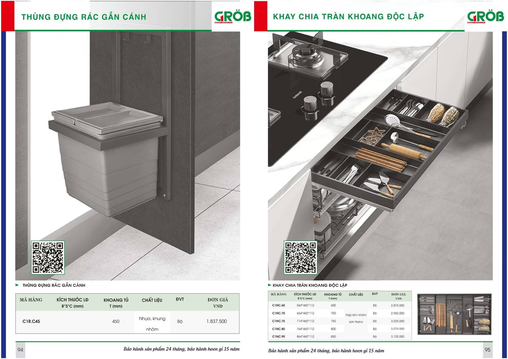 Thiết bị nhà bếp GROB Catalogue và Bảng giá mới nhất /Page 47